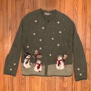Vintage Christmas Holiday Snowman Sweater